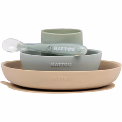 Manger dans de la belle vaisselle donne encore plus d’appétit. Le récipient alimentaire pour enfants NATTOU Tableware Set of ...