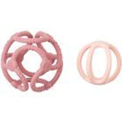 NATTOU Teether Silicone Ball 2 in 1 Pink 4 m+ 2 pcs