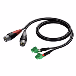 AUDAC CLA834, 2 x XLR (3-pin), Mâle, 2 x Terminal, 1 m, Noir, Vert, Gris