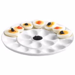 Assiette à oeufs - COSY & TRENDY - Diamètre 26 cm - 21 empreintes - Porcelaine blanche
