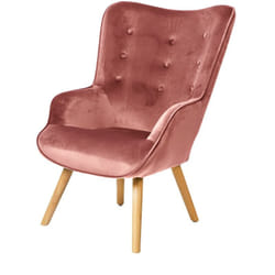 Atmosphera - Fauteuil En Velours Rose Fornord