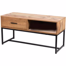 Sublimez votre salon avec la Table Basse avec 1 Tiroir Marron d'Atmosphera, une pièce de mobilier qui allie esthétique raffin ...