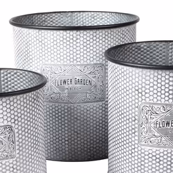 Lot de 3 cache pots métal Bloom