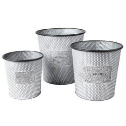 Fornord - Lot de 3 cache pots seau métal Bloom - Gris