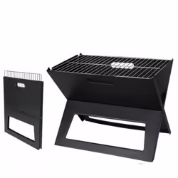 Barbecue Elite Noir Pliable Foyer à Charbon en Métal Pour Camping et Pique Nique - 30×455x30 cm