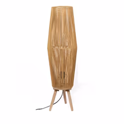 Lampe "Leandra" avec trépied en bois - Beige - D 25 x H 88 cm - Livraison gratuite