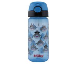 Mug avec bouton et paille souple 3 ans+ #bleu 540 ml