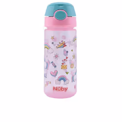 Mug avec bouton et paille souple 3 ans+ #rose 540 ml