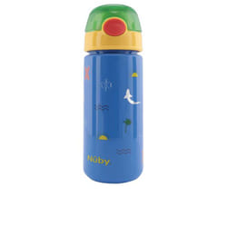 Mug avec bouton et paille souple #surf bleu 540 ml