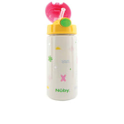Mug avec bouton et paille souple #surf rose 540 ml