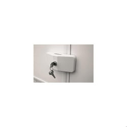 Complément de Serrure THULE - Aluminium Anodisé Blanc - A Clé - Pour Porte dEntrée de Coffre ou de Garage