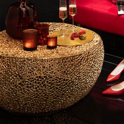 Table de salon - J-LINE - Corail - Bois massif - Laqué - Contemporain - Design