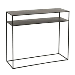 J-Line Console Rectangulaire 2 Planches Metal Noir