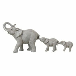 Statuette 3 Eléphants 57cm Gris