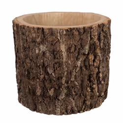 Cache pot en écorce de paulownia - J-LINE - 30 cm - Bois