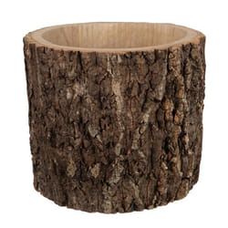 Cache pot en écorce de paulownia - J-LINE - 30 cm - Bois
