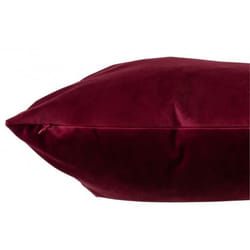 Coussin - J-LINE - 45x45cm - Velours Rouge Bordeaux - Intérieur - Style Contemporain