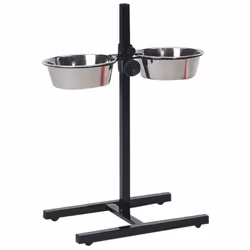 Bar a chien gamme Otis . dimension hauteur maximum 60 cm. 2 bol ø 21 cm. contenance des bols 1,5 litres. Support en H ajustab ...