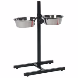 Bar a chien gamme Otis . dimension hauteur maximum 60 cm. 2 bol ø 25 cm. contenance des bols 2,5 litres. Support en H ajustab ...
