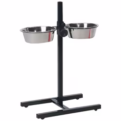Bar a chien gamme Otis . dimension hauteur maximum 60 cm. 2 bol ø 27 cm. contenance des bols 4 litres. Support en H ajustable ...