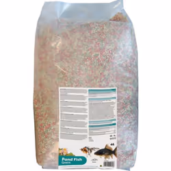 Nourriture poissons d'étang GRANULES. 46 litres soit 5 kg. granulé flottant, taille 3 a 5 mm environ. Aliment complet extrudé ...