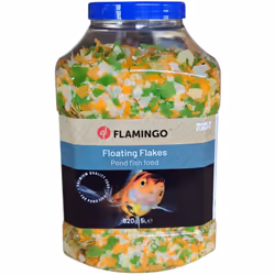 Flocons - flottant. Aliment complet pour poissons d'étang. Contient tous les éléments nécessaires à une alimentation correcte ...