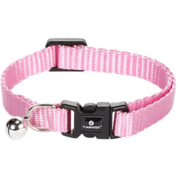 Collier réglable de 19 à 30 cm rose avec clochette pour chat Flamingo