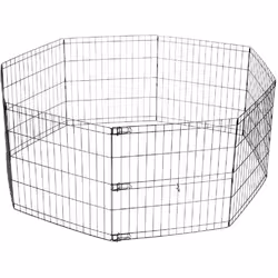 MPETS Enclos en metal Foldable Puppy Pen - 8x62x66cm - Noir - Pour chiot