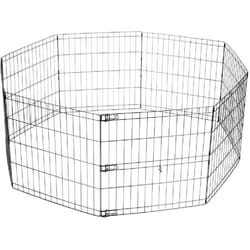 MPETS Enclos en metal Foldable Puppy Pen - 8x62x66cm - Noir - Pour chiot