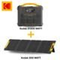 KODAK Kit Station dÉnergie Portable S1210 + Panneau Solaire 200W - Batterie 1102Wh - Multiport&Prises - Idéal pour Camping Urgence