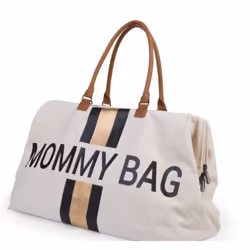 Childhome Mommy Bag Sac à main Noir, Or, Blanc Coton, Nylon, Cuir bycast, Polyester