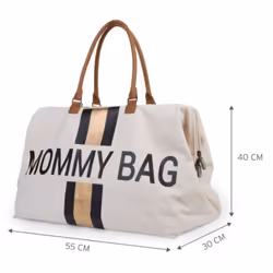 Childhome Mommy Bag Sac à main Noir, Or, Blanc Coton, Nylon, Cuir bycast, Polyester
