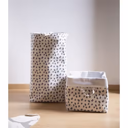 Childhome CCCB29LEO Boîte de rangement Panier de rangement Carré Polyester Noir, Blanc