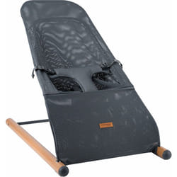Childhome - Chaise à bascule pour bébé, balançoire pour bébé, filet en maille anthracite, max. 9 kg, acier hêtre, LxLxH 46x74x56 cm