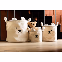 Childhome Teddy panier à linge Ovale Polyester Blanc - Vue supplémentaire 4