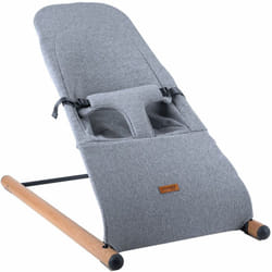 Childhome - Berceau pour bébé Bouncer Nid pour bébé Balançoire pour nourrisson Housse lavable sangle rembourrée, jersey gris bois acier, max. 9kg