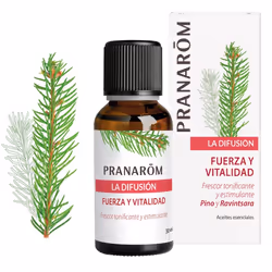 Pranarôm Force et vitalité, 30 ml, Eucalyptus, Menthol, Orange, Menthe poivrée, Pin, Ravintsara, Diffuseurs d'huiles essentie ...