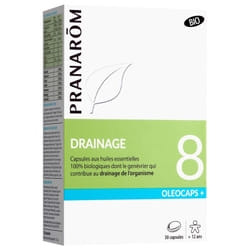 Pranarôm Oléocaps+ 8 Drainage Bio 30 Capsules