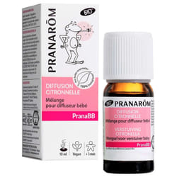 Pranarôm PranaBB Diffusion Citronnelle Mélange pour Diffuseur Bébé Bio 10 ml