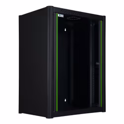 LOGON RWM16U45BL, Rack monté sur le mur, 16U, Verrouillage des touches, Gestion optimisée des câbles, Noir