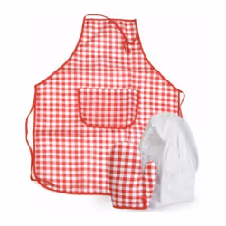 Egmont Toys Tablier Manique et Toque Vichy Rouge