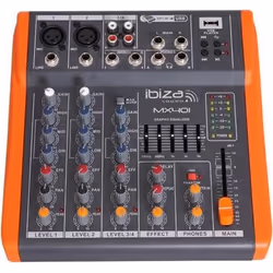 Ibiza Table de mixage à 4 canaux compacte