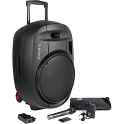 IBIZA PORT15 UHF-MKII - Système enceinte de sonorisation portable autonome 15”/38CM AVEC USB Bluetooth et 2 micros UHF