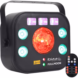 Effet de lumières DMX 5-en-1 Wash - UV - Strobo - Astro - Rayons IBIZA LIGHT FULLMOON