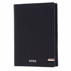 Étui pour carte didentité - HUGO BOSS - Iconic Passport Case - Cuir de vache - Protection RFID - Noir