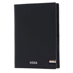 Étui pour carte didentité - HUGO BOSS - Iconic Passport Case - Cuir de vache - Protection RFID - Noir