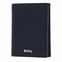 Étui pour carte de crédit - HUGO BOSS - Classic Grained - Cuir de vache - Bleu foncé - RFID intégré