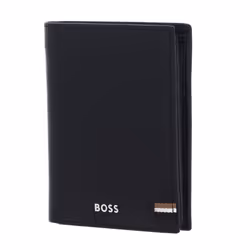 Porte-monnaie - HUGO BOSS - Iconic Wallet - Cuir noir - 6 compartiments - Protection RFID