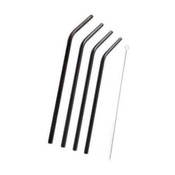 Set de 4 pailles inox Noires - POINT VIRGULE - 20.5 cm - Accessoire incontournable