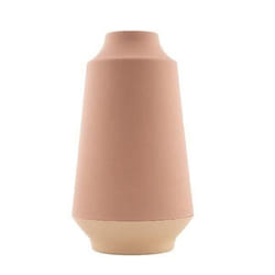 POINT VIRGULE Vase en fibre de bambou - 151 x 265 cm - Rose poudré et blanc cassé
